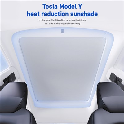 „Tesla Model Y“ šilumos mažinimo skėčiai nuo saulės